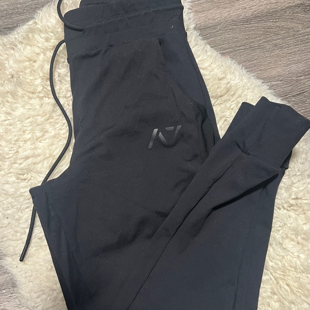 A7 Black Joggers with mesh detailing